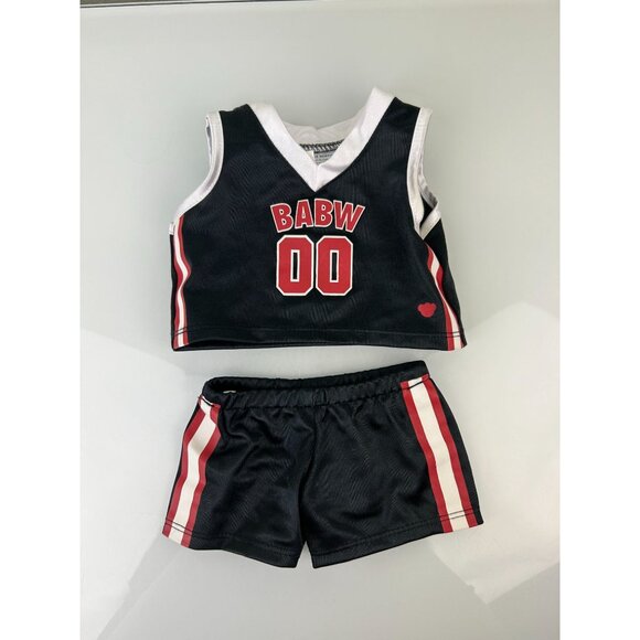 Build-a-Bear Basketball Uniform Outfit Black Red 2022 Sporty 2 piece Set - Picture 2 of 13